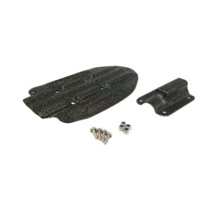 Upgrade your Hobie® with our Raymarine Ready Transducer Mount, precisely crafted for seamless compatibility! Featuring a main plate, a nifty smaller bracket, and six sturdy screws—all set against a crisp white backdrop. This setup not only promises versatility but also boosts durability to enhance your adventures on the water.