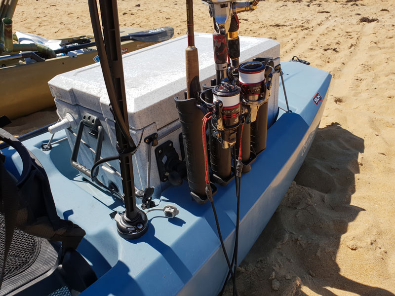 Compass Rigging 101 5 Hobie Compass with Railblaza Rod Holders and Shimano Reels