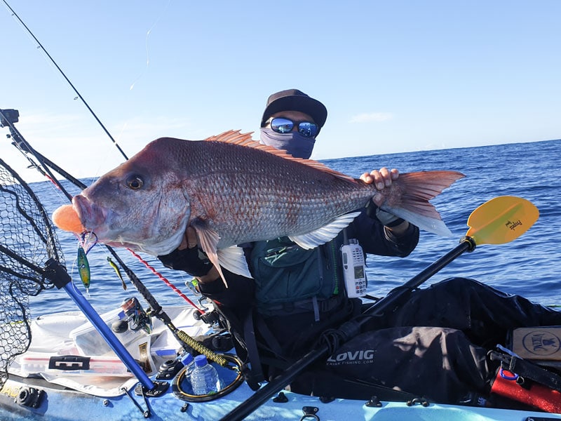 Snapper on Catch Kabura Jig from a kayak