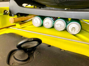 The ultimate under seat beer storage for a Hobie Compass