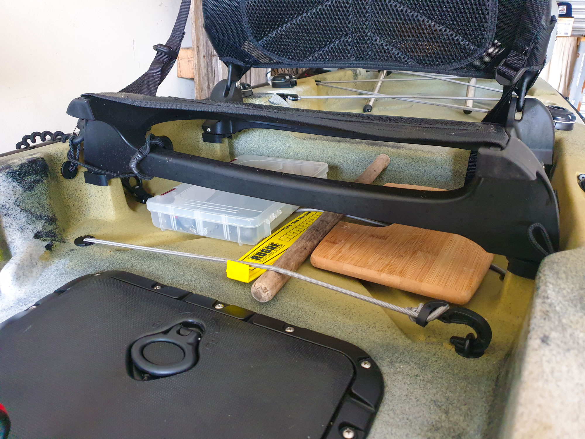 Kar;s Hobie Compass Under Seat Storage Setup