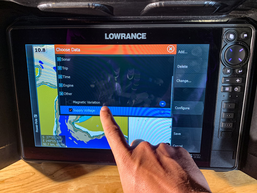 How to Show Battery Voltage On Your Lowrance Fish Finder 7