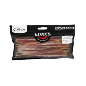 Hey legends! Get ready to level up your fishing game with the Catch Black Label Livies Jerkshad pack. These 7-inch Coke Bottle Oil lures with UV properties are your new best mates for that next epic fishing adventure. Snag a pack and gear up for some serious action on the water!.