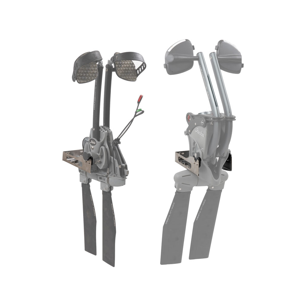Check out our Mirage Bro mechanical stilts! These bad boys come loaded with adjustable straps and footrests for that perfect fit, plus sturdy metal legs and flat blades to keep you steady as a rock. Perfect for all your adventures on or off the water!.
