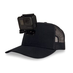 Introducing the ActionHat Black Mesh Curve Bill, your ultimate adventure accessory! This sleek baseball cap combines style and functionality with its black mesh design and curved bill. But that's not all—it's ingeniously crafted to accommodate an action camera right at the front. Capture every thrill, spill, and chill in effortless style with this must-have headwear. Perfect for adventurers who never want to miss a moment!.