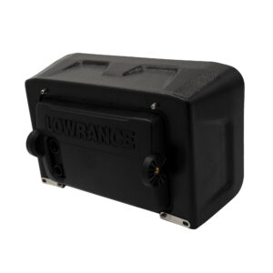 Meet the ultimate upgrade for your fishing electronics, the BerleyPro Lowrance Visor. This sleek, black rectangular marvel features dials and connectors on its backside, all expertly enclosed in a robust protective visor casing. Designed to keep your device safe from the blazing sun and harsh elements, this visor not only provides essential protection but also brings a touch of finesse to your setup. Your gear deserves nothing less than the precision and durability that BerleyPro delivers!.