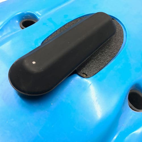 Experience the precision of the Raymarine RV-100 Ready Transducer Mount, perfectly paired with a sleek blue Hobie® kayak. Complete with its distinctive black handle, this setup doesn't just look sharp—it’s engineered for peak performance on the water.