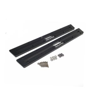Check out the Upgraded Billet Aluminum Track Mounts! These sleek black brackets come with multiple holes for versatility, and include screws and washers—everything crafted from top-of-the-line billet aluminum. Perfectly showcased against a clean white background, they're ready to elevate your setup.