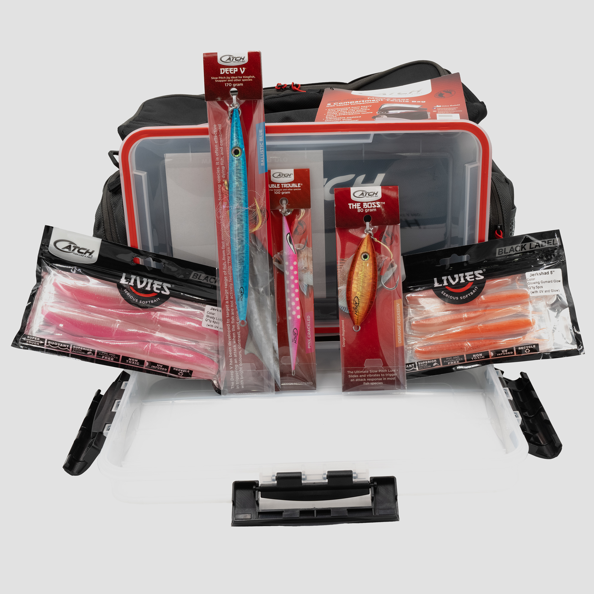 Catch 5 Compartment Tackle Bag (with bonus tackle!) | BerleyPro Catch 5 Compartment Tackle Bag (with bonus tackle!) | BerleyPro