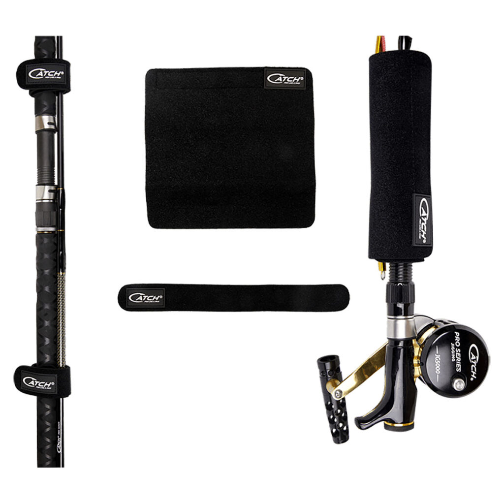 Wrap your gear in style with the Catch Rod and Lure Wrap! These sleek black protective wraps aren't just about keeping your rods safe—they're a statement. Plus, each wrap comes with a square cloth showcasing that unmistakable "Catch" brand flair. Perfect for every angler looking to make an impression on and off the water.