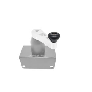 Introducing the BerleyPro Steering Handle Knob in sleek silver! This beauty boasts a crisp white arm paired with a classic black knob, all masterfully set on a stylish rectangular base. Perfectly showcased against a clean white backdrop, it's more than just functional—it's an upgrade to your kayaking experience!.