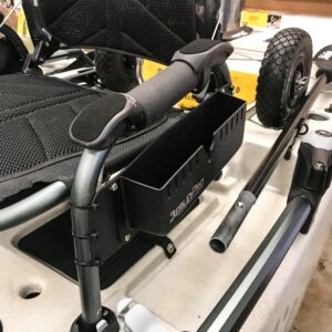 Get ready to elevate your kayaking game with a closer look at the ultimate setup! Feast your eyes on a kayak outfitted with the BerleyPro Vantage Bro Adaptor seat—pure comfort meets serious paddling. Check out the sleek paddle holder, spacious storage compartment, and smooth rear wheel transport system for easy hauling. Whether you're hitting turbulent waters or cruising calm lakes, this is your ticket to an epic adventure!.
