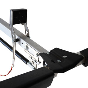 Get ready to meet the Will-I-Loader up close and personal! This bad boy boasts a sturdy metal frame complete with clamps and a sleek black padded section that screams kayak loader excellence. And don't miss that vibrant red string—it’s not just functional, it’s a statement piece!.
