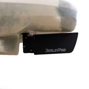 Check out this close-up shot showcasing the underside of a kayak with the Native Watercraft Rudder Upgrade! Here at BerleyPro, we've expertly installed our black, rectangular rudder to ensure that every adventure on the water is secure and precise. Navigating has never been this smooth and controlled.