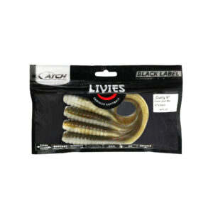 Here’s your description, Marty-style from BerleyPro: Crack open this pack of Catch Black Label Livies Curly Tails in the 6" size and you’ll score five Jack Mac-coloured beauties staring back at ya through the clear bag. These soft plastics sport a natural finish that'll fool even the fussiest fish—ready to get stretched on your next session!.