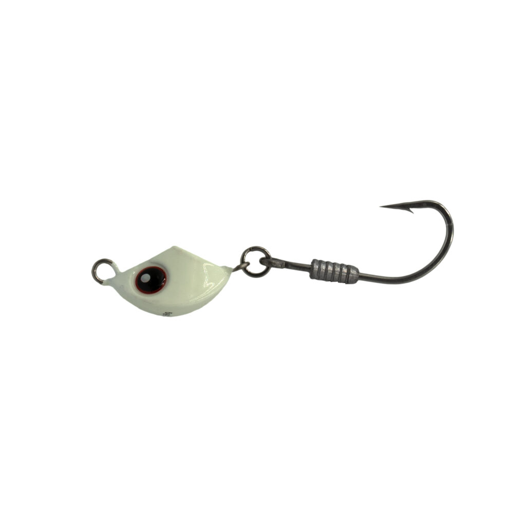 Check it out—The Catch Tenya Elevator Jig Head! With its sleek, shiny white design that mirrors a real fish head, this bad boy is built to deceive. Equipped with a single hook, it's expertly engineered to not just look the part but play it too. This jig head's crafted for some serious jigging action, making sure the catch of the day can't resist taking a bite. Perfect your tackle game and get ready to land those trophy fish!.