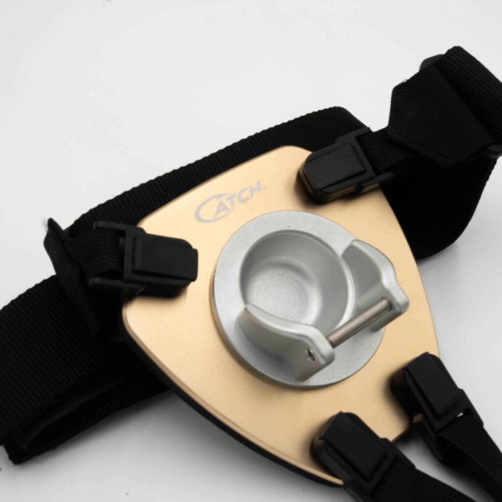 Introducing the Catch Thigh Fighting Gimbal – your ultimate on-the-water companion from BerleyPro! Engineered for those adrenaline-pumping thigh fighting battles, this beauty features a rugged, fishing rod holder belt decked out with slick black straps. It's tough as nails, thanks to a durable metal bracket and an innovative gimbal design that ensures rock-solid stability when the action heats up. Perfect your catch game with this reliable partner by your side!.