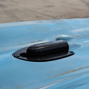 A Active Imaging Transducer Mounted to the Bottom of a Blue Hobie Compass