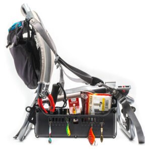 Berley Pro Hobie Lynx In Use with Tackle On Chair